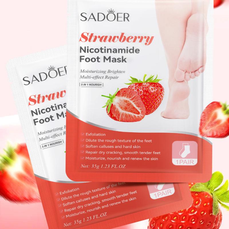 Fruit Foot Mask SADOER Avocado Strawberry Hydrating Moisturizing Foot Care Moisturizing