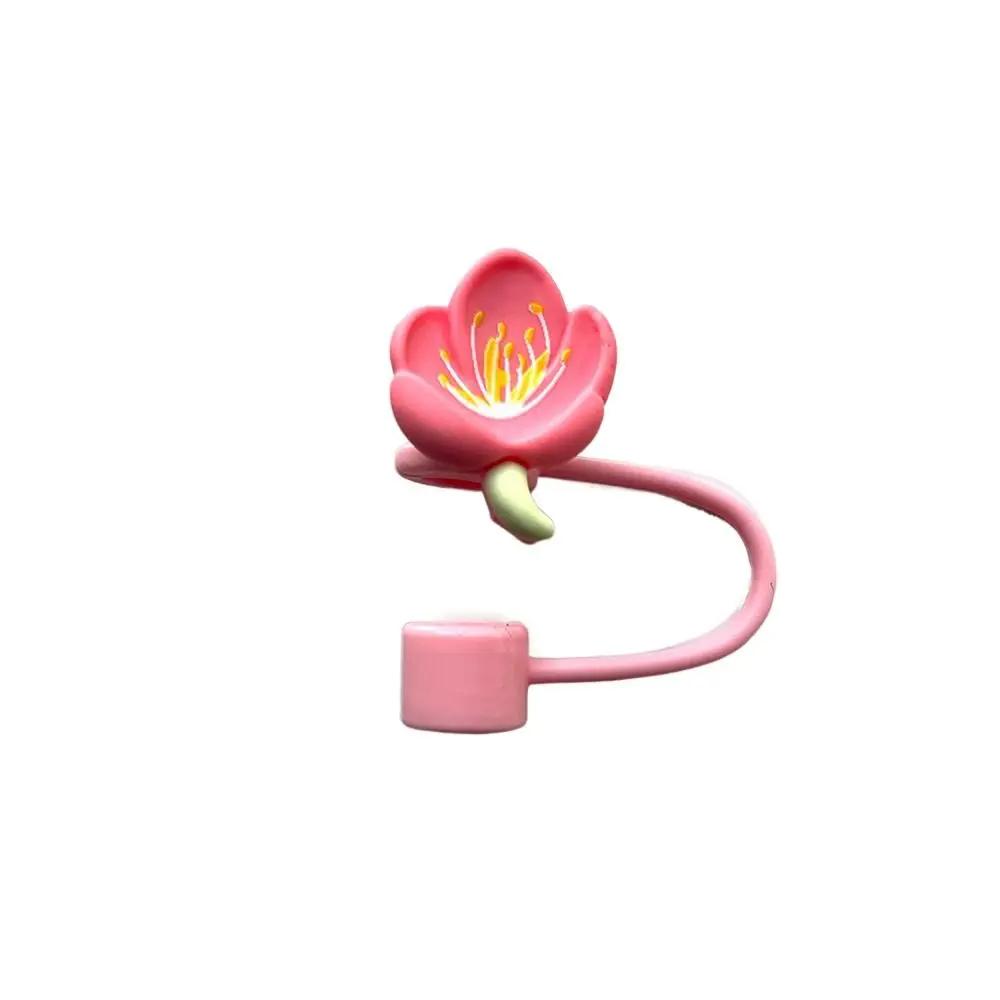 Portable Flower Straw Tips Covers Dust-Proof Good Sealing Straw Cover Cap Party Supplies Straw Topper for 10mm Straw