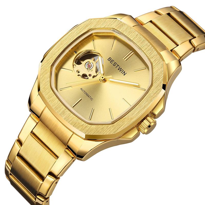 UTHAI Herrenuhr Business Vollautomatische Mechanische Uhr Modetrend Wasserdichtes Legierungsarmband Mechanische Uhr Geschenk