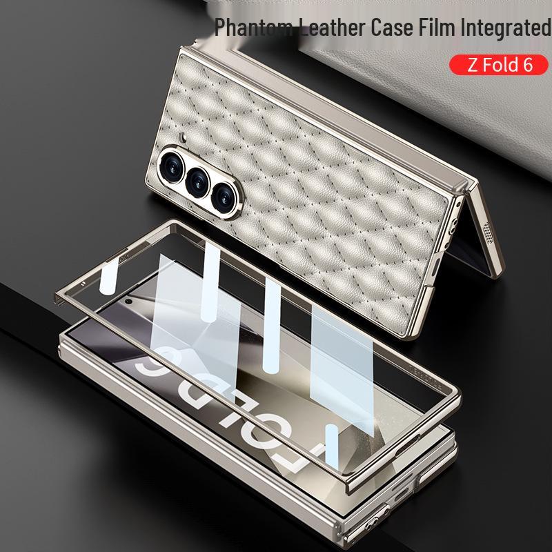 Samsung Z Fold 6 Case - Diamond Lattice, Electroplated Leather, Fragrance-Inspired Design