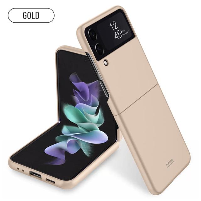 

Для Samsung Galaxy Z Flip 4 3 Zflip4 Case Luxury Ultra Thin Skin -Friendly Matte Folding Shockproof Protection Pc Hard Back Cover For Z Flip 3 золотий