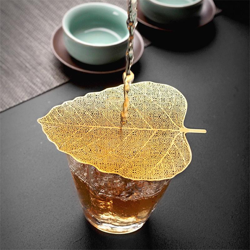1PC Creative Bodhi Leaves Shape Tea Strainers Stainless Steel Kung Fu Tea Mesh Infusers Filter Drinkware Kitchen Accessories