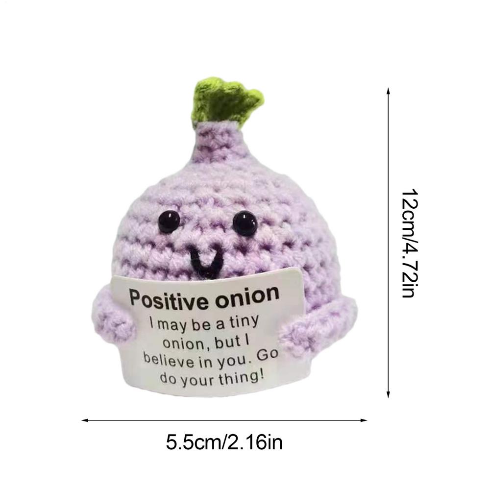 Emotional Positive Crochet Doll Positive Fruit Onion Blueberry Bunny Crochet Decor Cute Handmade Desk Toy Positive Gift