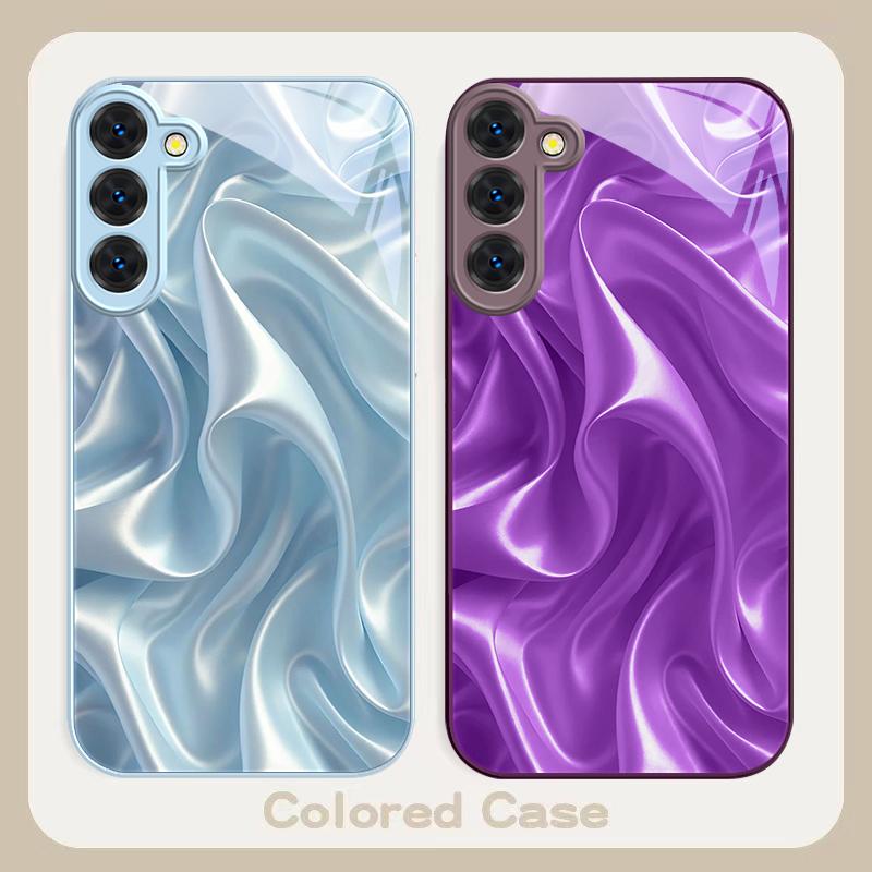 The golden silk of waves For Samsung S26 S22 S8 S9 S10 S20 Ultra S21 Pro S22 Plus S23 FE S24Ultra S25 Edge S24+ Glass Phone Case
