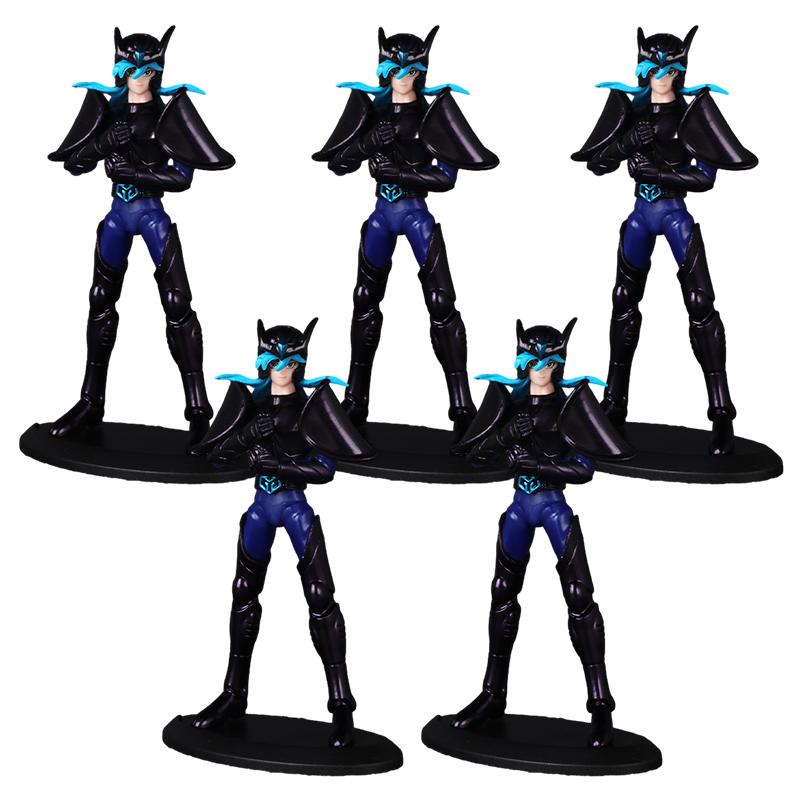 1Set/5Pcs 19cm Anime Dark Saint Seiya Figure Phoenix Ikki Hyoga Seiya Shiryu Action Figures Box Figure Collection Decoration Toy