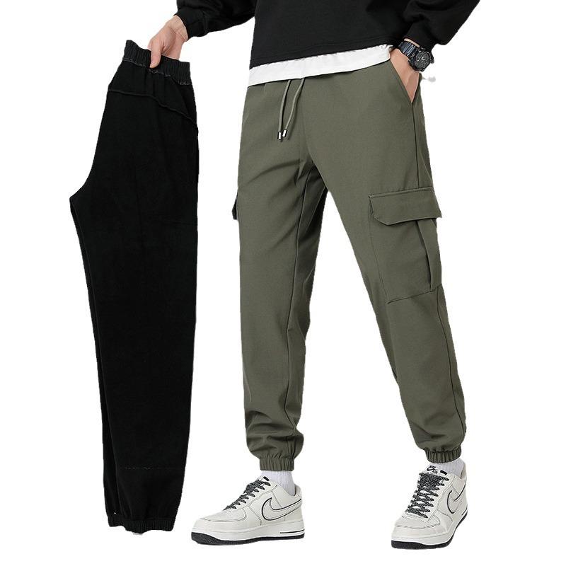 Men's Soft Shell Casual Workwear Pants - Winter Plus Velvet Outdoor Sports Trousers