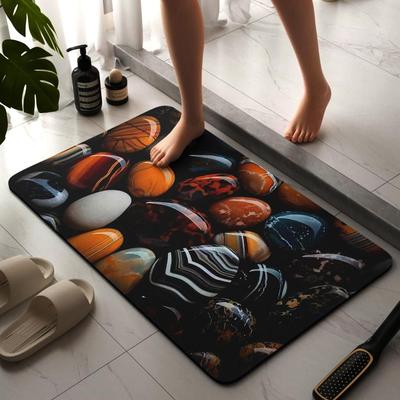 Water Absorbent Mat for Bathroom Kitchen Floor Door Entrance Anti Slip Floor Foot Anti Skid Bathroom Shower Mat (Design 12)