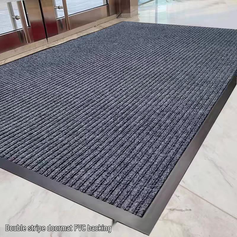 PVC Double Stripe Non-Slip Commercial & Household Entrance Mat - Large Absorbent Carpet 
