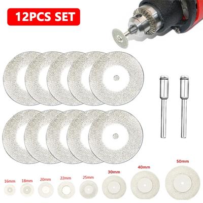12 Stück Mini-Diamant-Trennscheibe für Rotor-Zubehör, Schleifscheibe, Kreissägeblatt, Schleifmittel, Dremel-Werkzeug-Zubehör