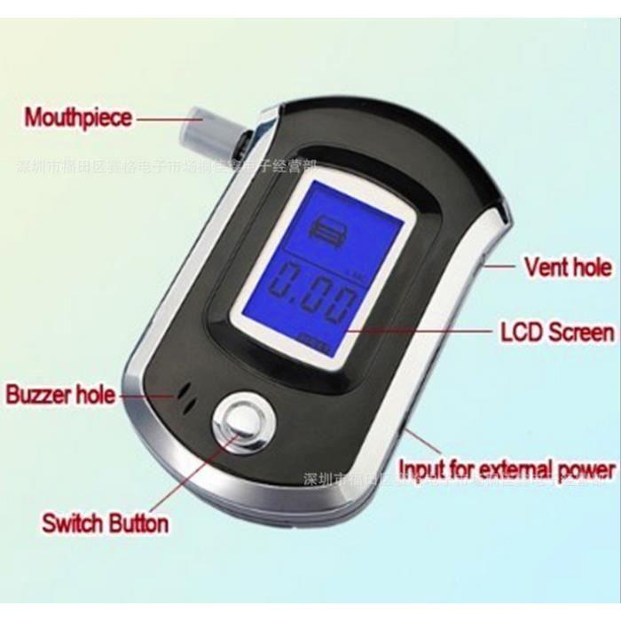 A Éthylotest Alcootest Éthylomètre Testeur Analyseur Alcool Digital Écran LCD Haute QualitéYW2029