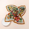 Silk-Feel 90x90 Women's Korean Style Spring/Summer Versatile Printed Square Scarf