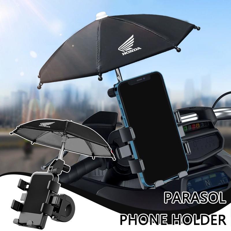 ARE1 360° Rotatable Motorcycle Umbrella Phone Holder Bicycle Moto Mobile Mounts for Honda NSS350 CB CBR PCX CB500X CB500F CB500X 500F
