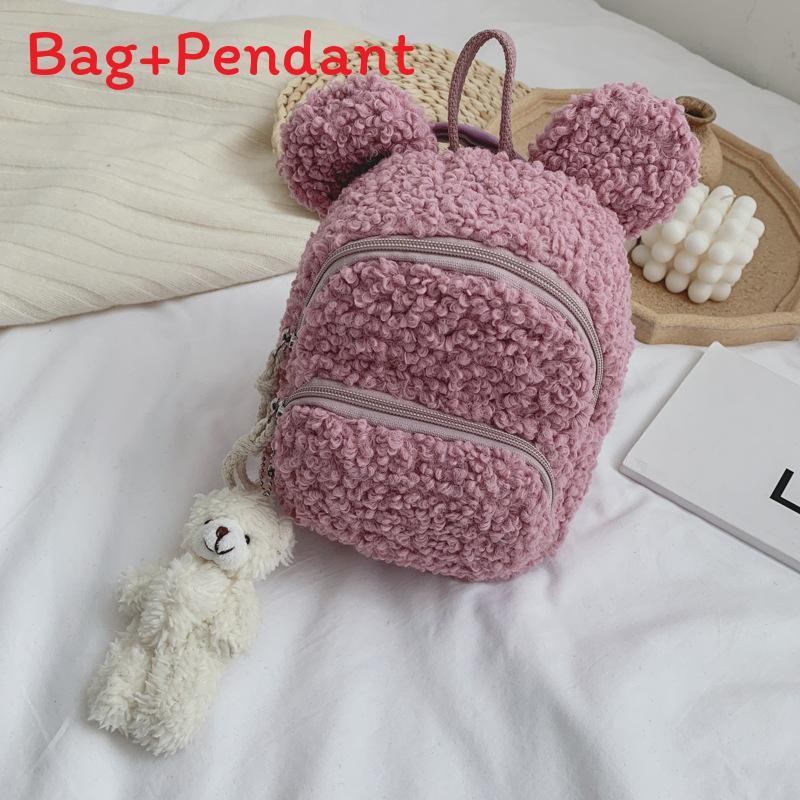 Kids Plush Bunny Ears Backpack With Breathable Lightweight Design For Kindergarten Girls