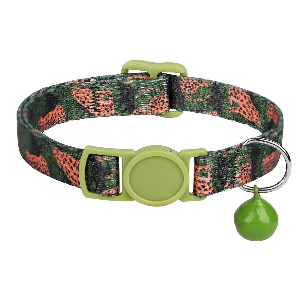 Nylon Cat Collar Quick Release Cat Collars Safety Kitten Puppy Collars Print Necklace With Bell Adjustable Cats Accessories