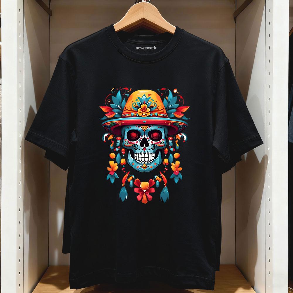 

Cinco de Mayo Skull with Sombrero tshirt Women Unisex Casual cotton printed t shirts Adult streetwear camisetas tops tee S