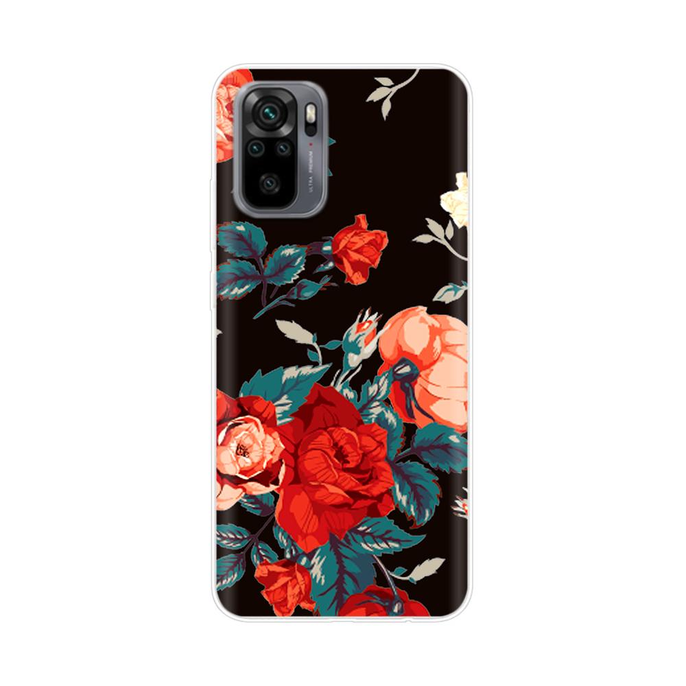 Silikon Blumen Handyhülle Für Xiaomi Redmi Note 10 Hülle 6.43'' Schöne TPU Rückseite Für Xiomi Redmi Note10 Pro Bumper Hüllen