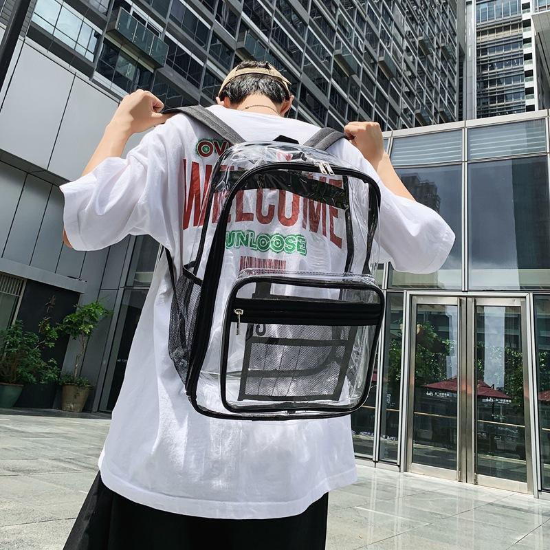 Schultasche PVC durchsichtiger Rucksack für Damen, 1011 Rucksack mit großem Fassungsvermögen für Herren, modischer personalisierter Rucksack, vollständig transparent