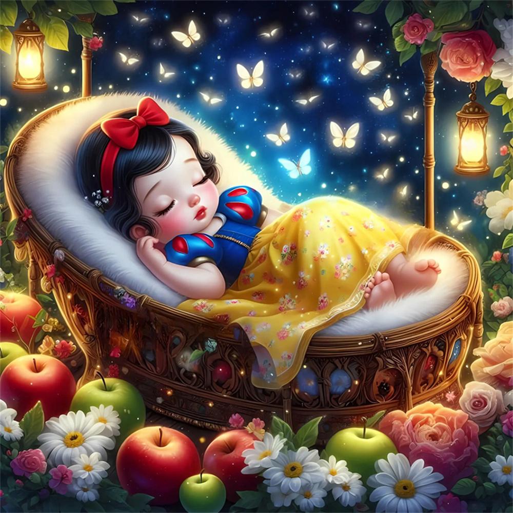 Disney Cartoon 5D Diamond Painting Full of Diamonds DIY Hand-applied Diamond Painting Princess Series Decorative Painting Kit