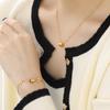 Korean Niche Fashion Roman Numeral Waist Titanium Bracelet & Necklace Jewelry Set for Women