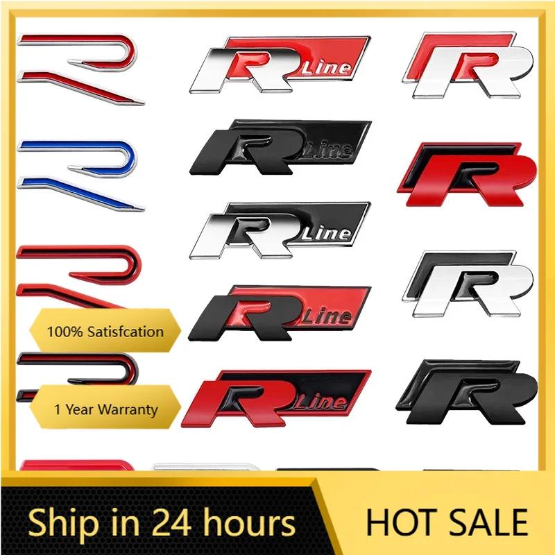 2025 Hot R Logo Emblem Car Metal Body Tail Trunk Sticker Accessories For Volkswagen Tiguan Bora POLO PASSAT CC Touran GOLF Jetta