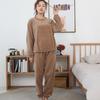 Women Men Fleece Pajama Set Warm Light-Weight Pajama Flannel Sweater Hoodie Pant Suit Nightwear