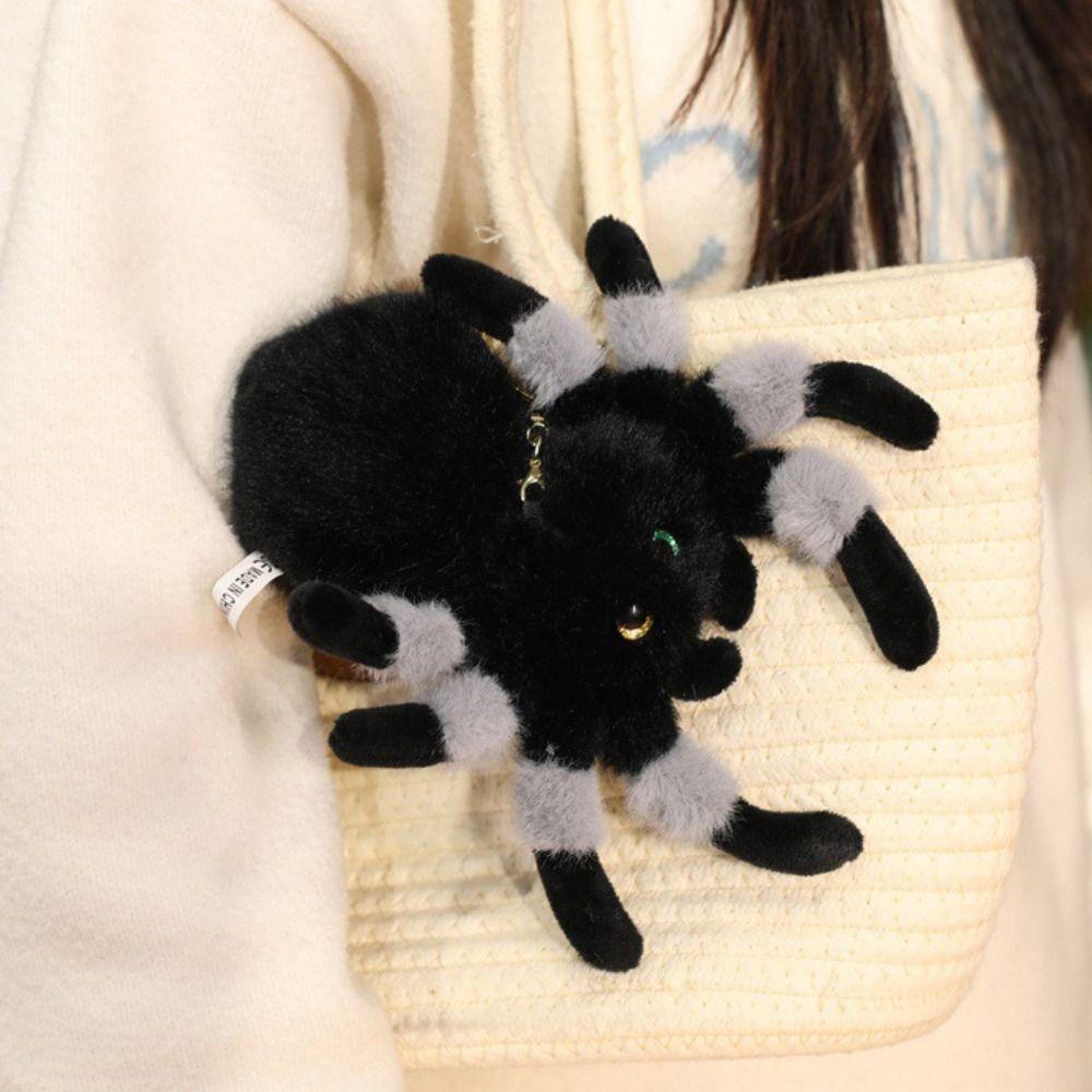 Simulation Colored Eye Spider Plush Pendant Fluffy Spider Plush Keychain Birthday Parties