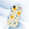 For iPhone 17 Air Case Yellow Floral and Leaves Pattern Printing Straight Edge TPU Phone Back Cover