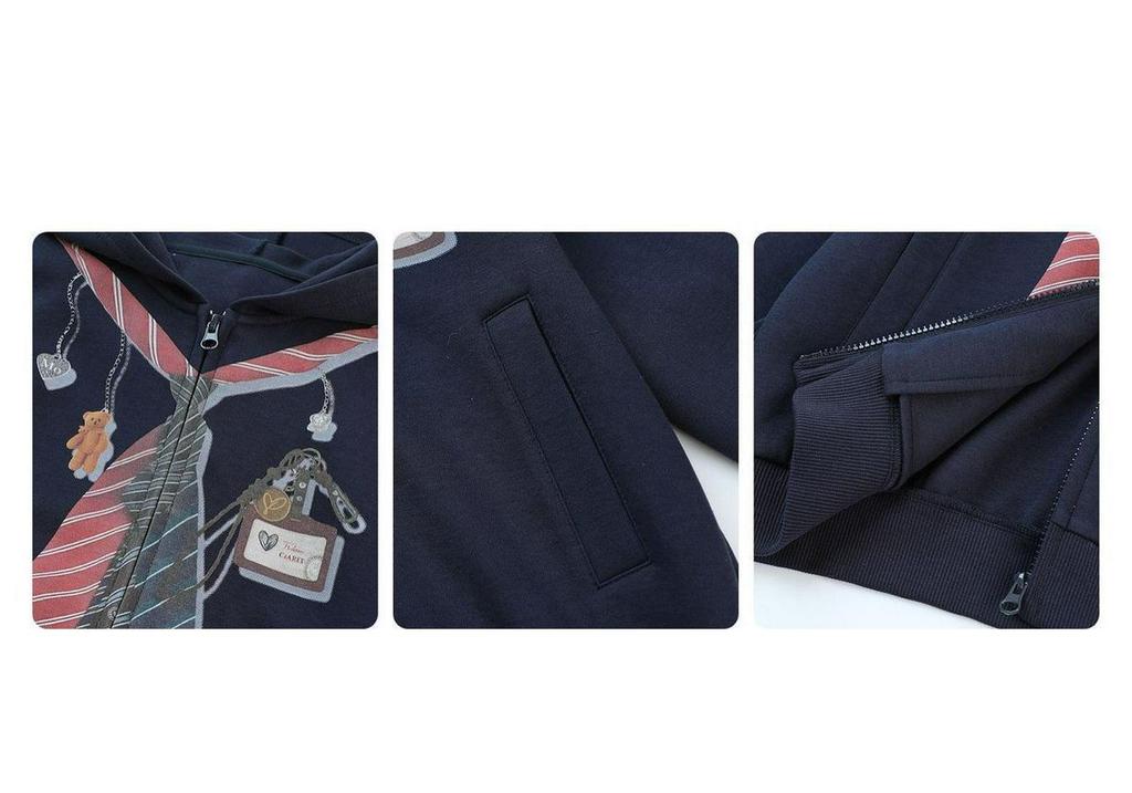 Girls' Korean Style Hooded Cartoon Cardigan - Spring/Fall Fashion.