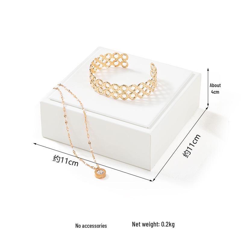 White Jewelry Display Stand for Bracelets, Rings, and Necklaces