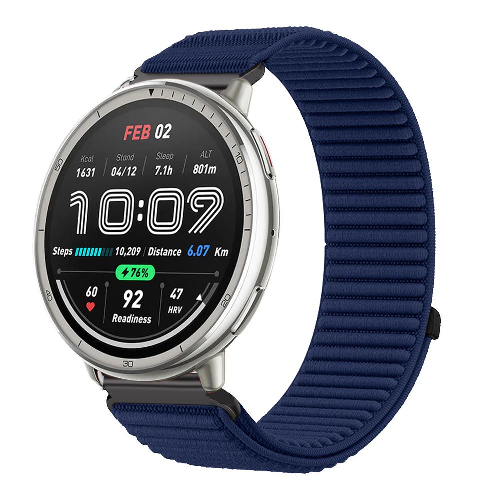 

20mm 22mm Nylon Loop Strap for Amazfit Active 2 Band Correa for Amazfit Balance 2/Helio/Bip 6 5/GTR/GTS 4 3 Breathable Bracelet For 20mm width полуночно-синий