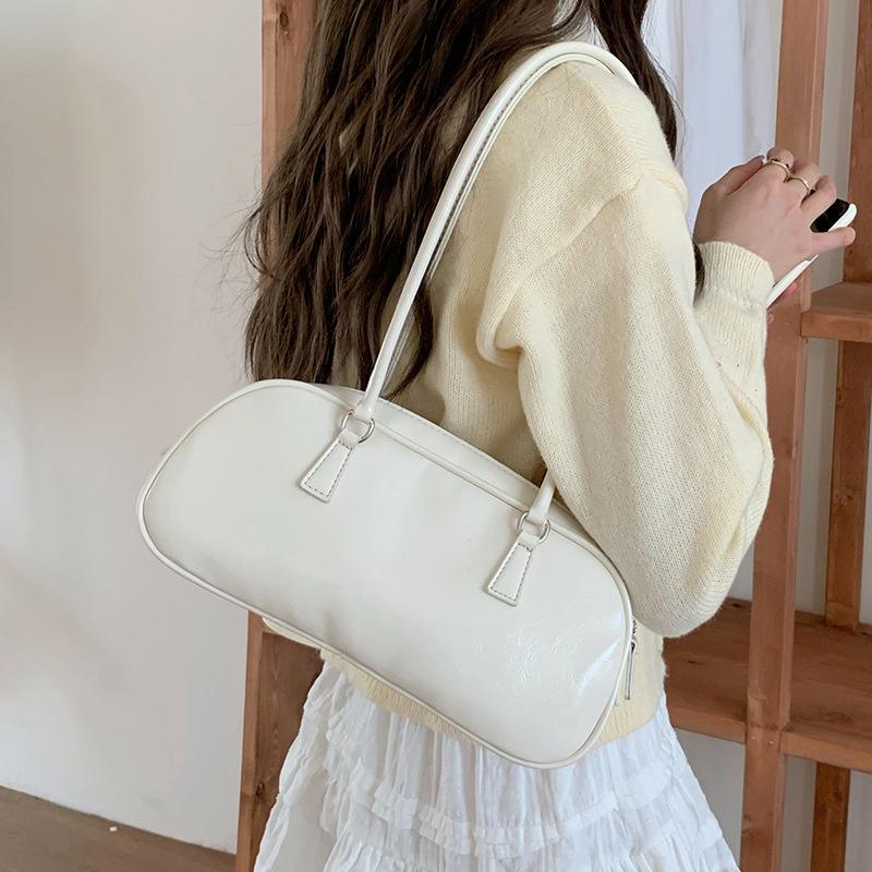 Women Korean Style Casual White Baguette Bag Lady Simplicity Vintage Versatile Shoulder Bag Female Trendy Valentine Day Gifts