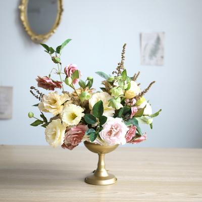 Yousheng Golden Metal Vase Polished Vintage Vase Dining Table Flowers Holder for Flower Arrangement Table Centerpiece Home Wedding Decoration