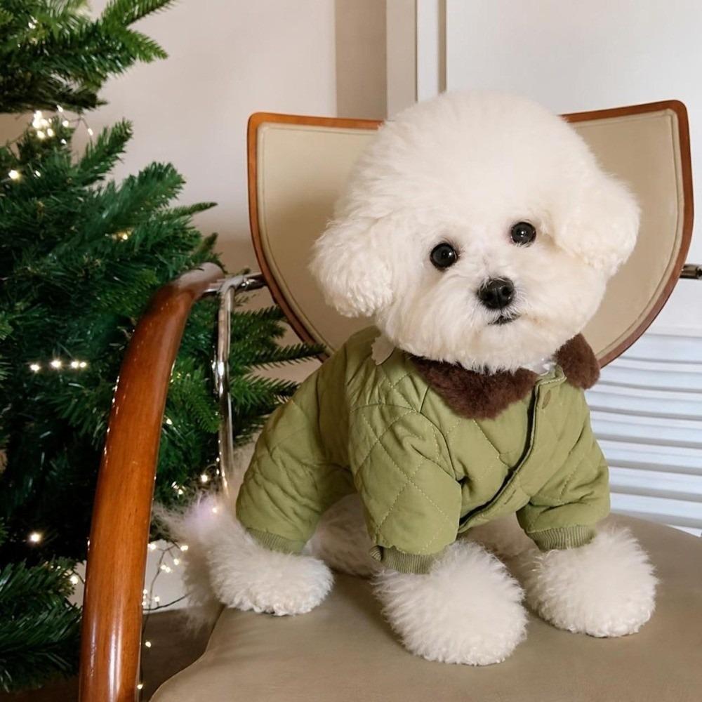 Plush Dog Warm Clothes Windproof Dog Bodysuit Fashion Pet Clothes Cat