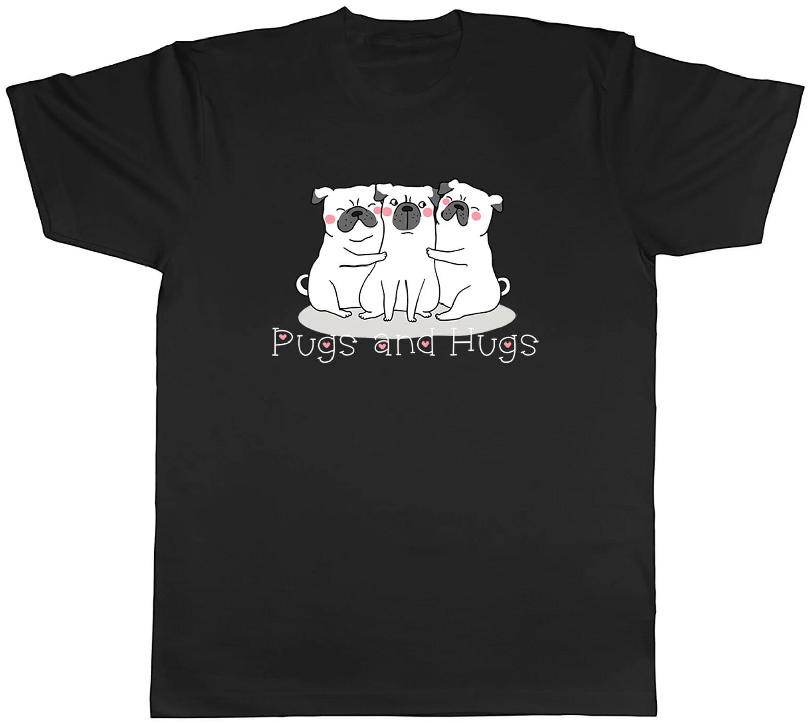 Pugs and Hugs Mens T-Shirt Dog Breed Pet Lover Tee Gift XS