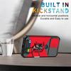 For iPhone 15 Pro Case Anti-scratch PC+TPU Kickstand Phone Back Cover with Slide Lens Protector