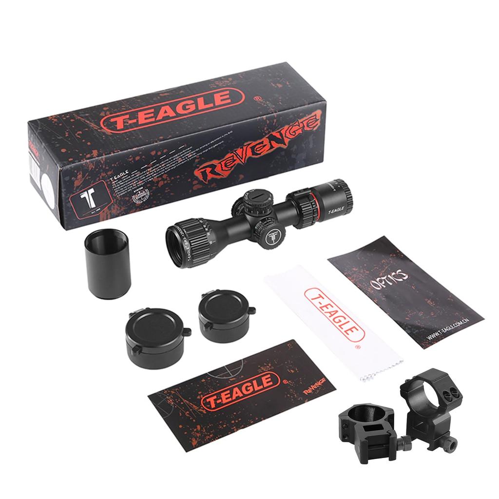 T-EAGLE 3-12x32aoiir FFP Rifle Scope, Variable Magnification Scope, Short Scope for Airsoft, Includes 20mm High Mount Ring