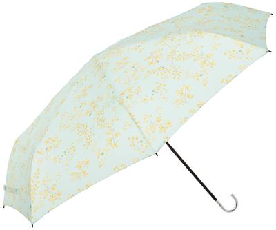 Moonbat Estaa Mimosa Folding Floral Perfect Gift for Women for Rain or UV Strong Wind Light Rib 58cm Umbrella, Print, Simple, Stylish, Cute, [Suitable