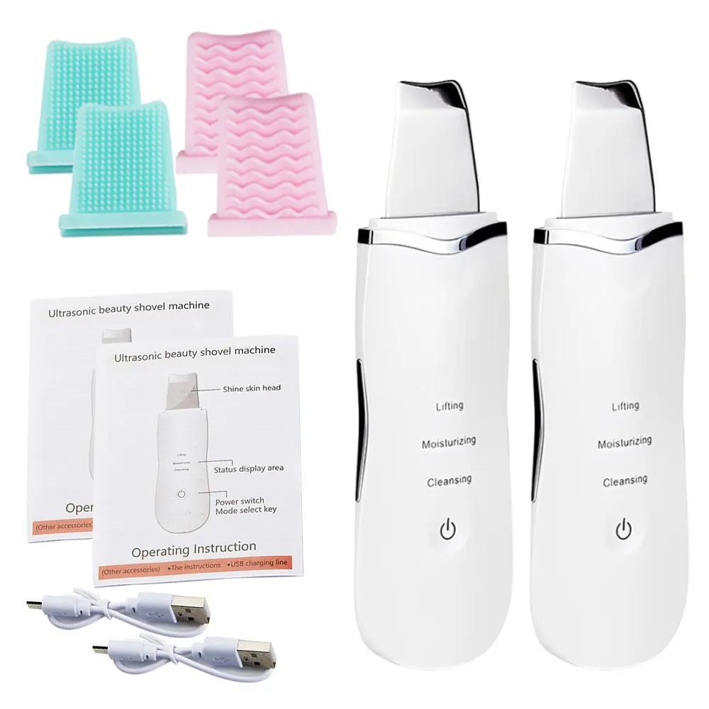 Ultrasonic Skin Scrubber Peeling Blackhead Remover Deep Face Cleaning Acne Pore Cleaner Facial Shovel Cleanser EMS Microcurrent