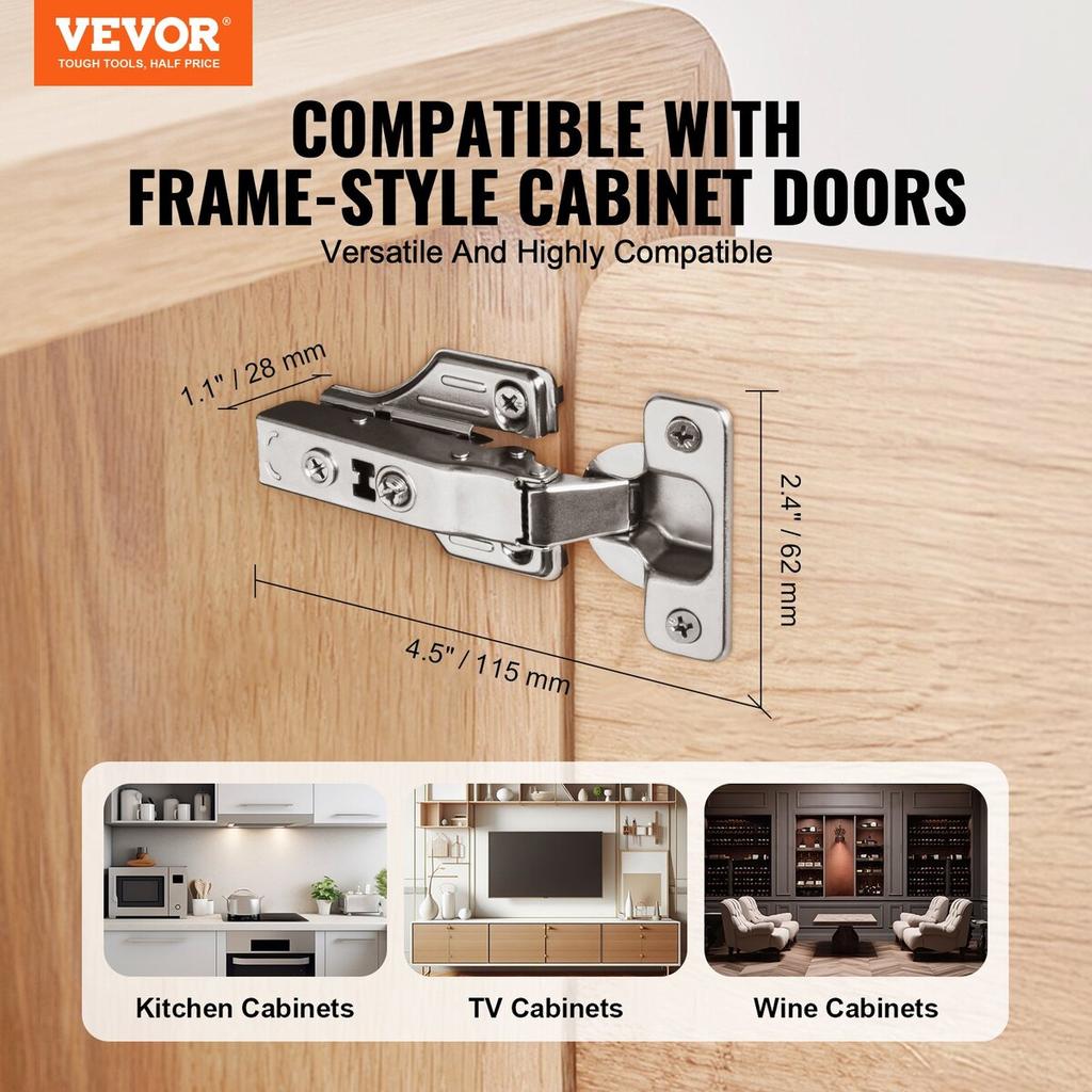 Cabinet Door Hinges 50 Packs Full Overlay Soft Close for Framed/Frameless