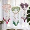 Pendentif Cristal tranche d'Agate Arbre de Vie Fait Main Ornement Pierre Précieuse Fabriqué à la Main pour Voiture Maison Décoration Murale