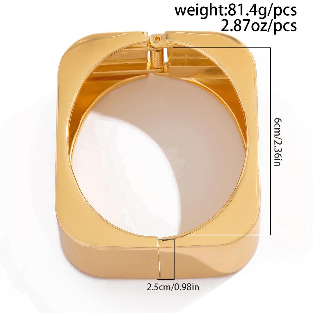 Europäisches & Amerikanisches Geometrisches Feder Quadrat Metall Armband Set