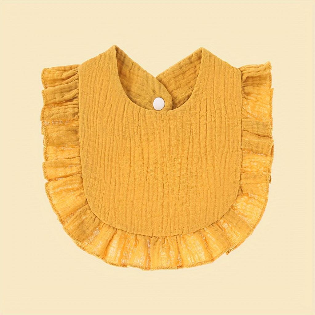 Květinový potisk Dětské bryndáčky Nastavitelné Zapínání Sliny Ručník Nařasený okraj Mušelín Bavlna Odříhnutí Tkaniny Duha A Grade Dívčí šátek na krmení