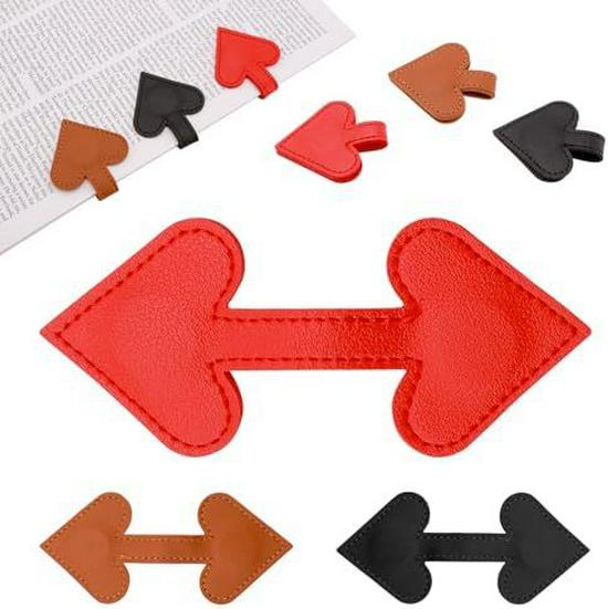 Heart-Shaped Leather Magnetic Bookmark - Creative Gift for Women and Children 1 Piece