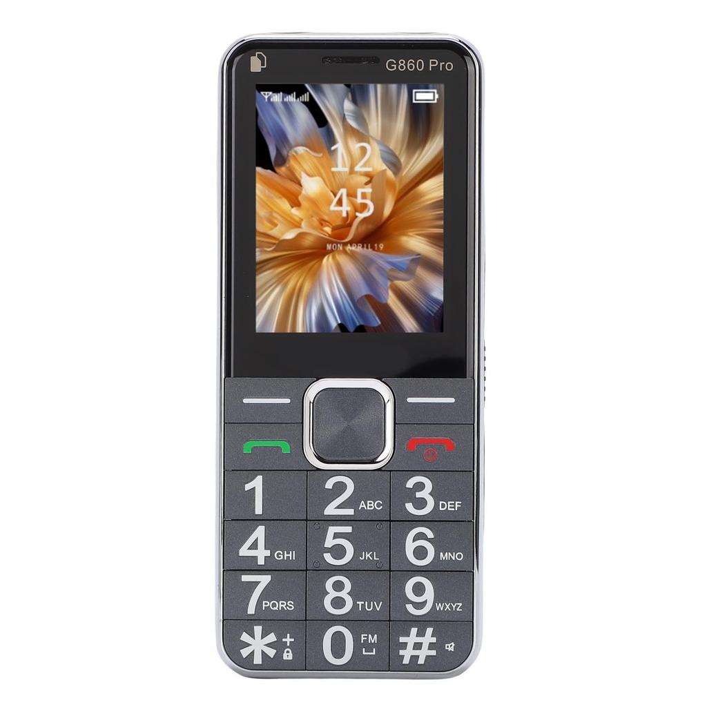 2G Big Key Cell Phone GSM Dual SIM Unlocked Basic Mobile Phone with 2.4 Inch Screen FM LED Flashlight