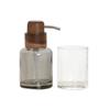 Bathroom Set - Home ESPRIT - Transparent Grey - Aluminium - Glass - Acacia Wood - 10x7x16 Cm