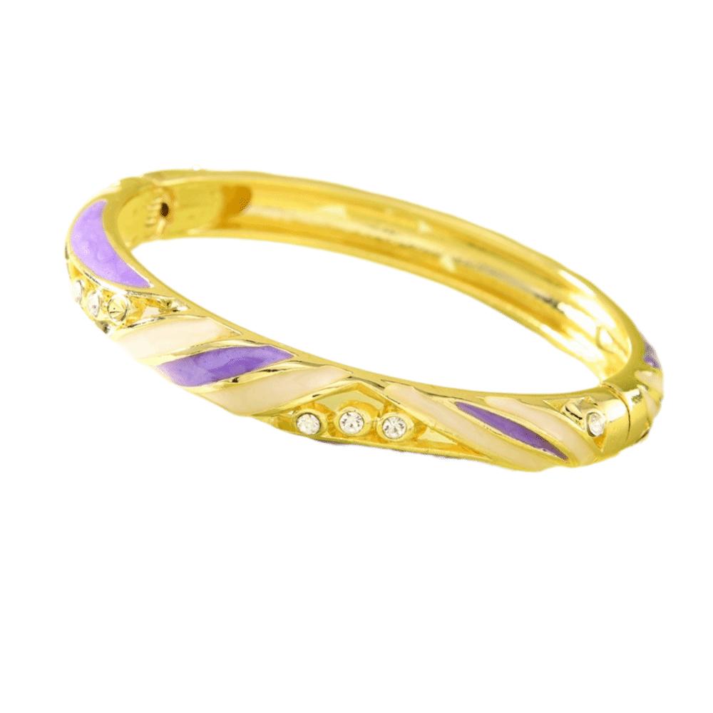 Enamel Vintage Cloisonne Bangle Lines Shape Women's Hand Bracelet Chinese Crystal Bangle Ladies