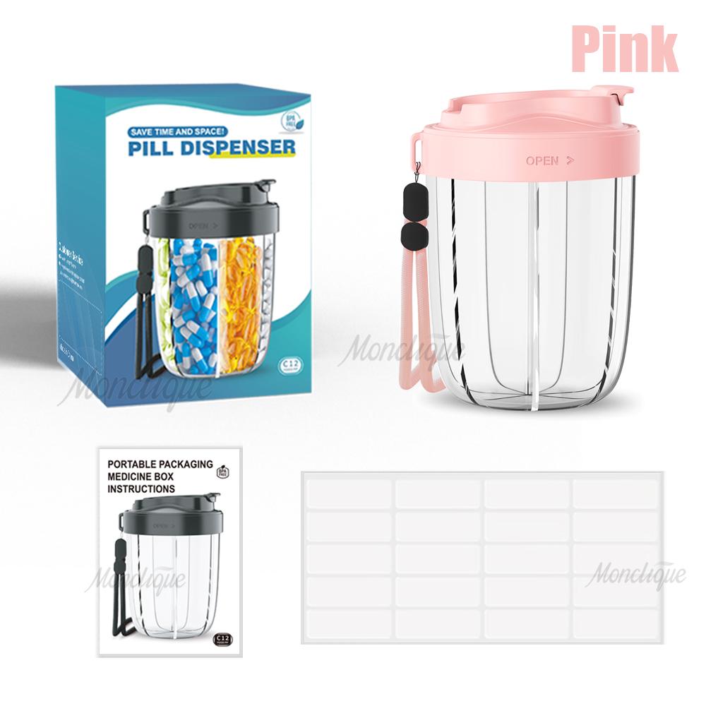 7 Grids Large Capacity Storage Cup Pill Bottle Organizer Supplement Holding 7 Various Vitamins Travel Portable Jewelry Storage