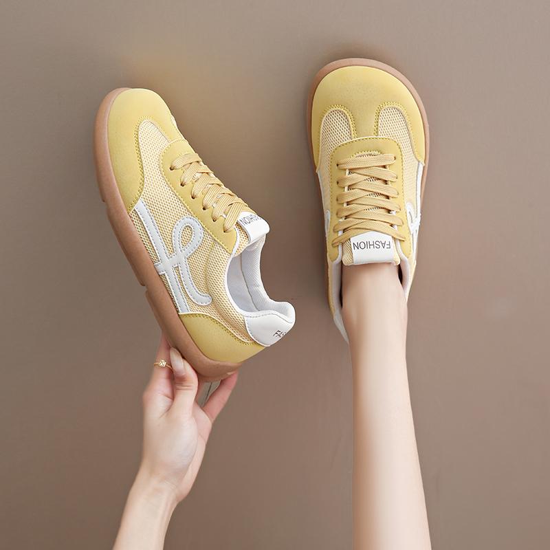 Modetrend Damenschuhe College-Stil Weite Zehenpartie Weiche Bequeme Flache Freizeitschuhe Outdoor Lässige Sportschuhe Damen Sneaker
