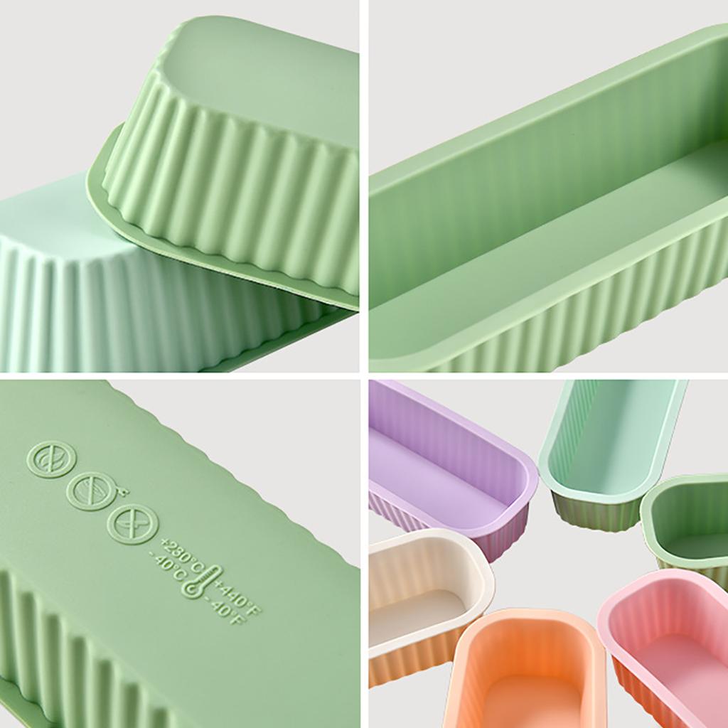 6Pcs Silicone Household Rectangular Mold Cheese Toast Mould Easter Bread DIY Kitchen Supplies Cake Bakeware Pan Baking Tools