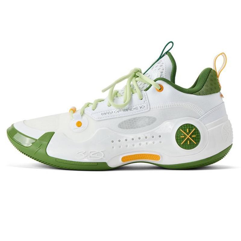 

LiNing Practical Sports Low-Top Basketball Shoes Men White Green ABAS083-30 43